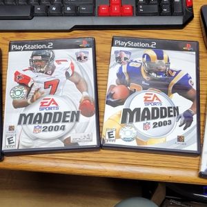 PS2 Madden NFL and NCAA Football lot plus 3 8MB playstation 2 Memory Cards.